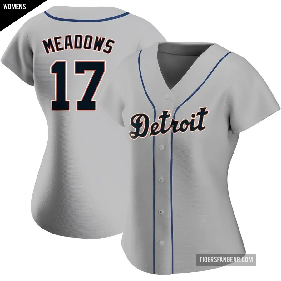 Women's Detroit Tigers ＃17 Austin Meadows Authentic Gray Road Jersey