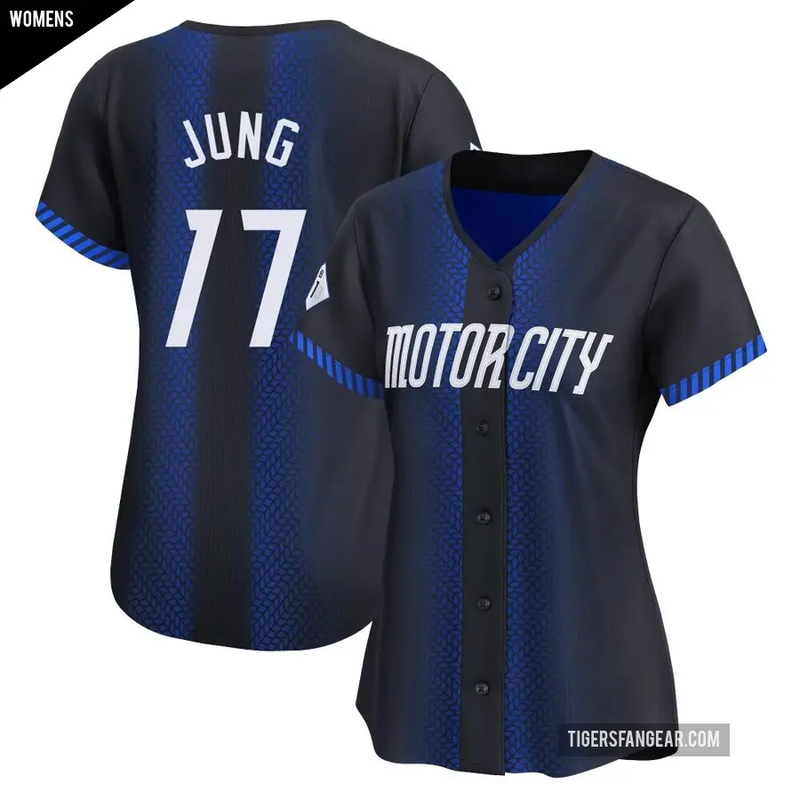 Women's Detroit Tigers ＃17 Jace Jung Limited Blue 2024 City Connect Jersey