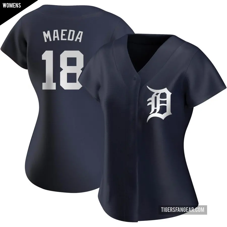 Women's Detroit Tigers ＃18 Kenta Maeda Authentic Navy Alternate Jersey