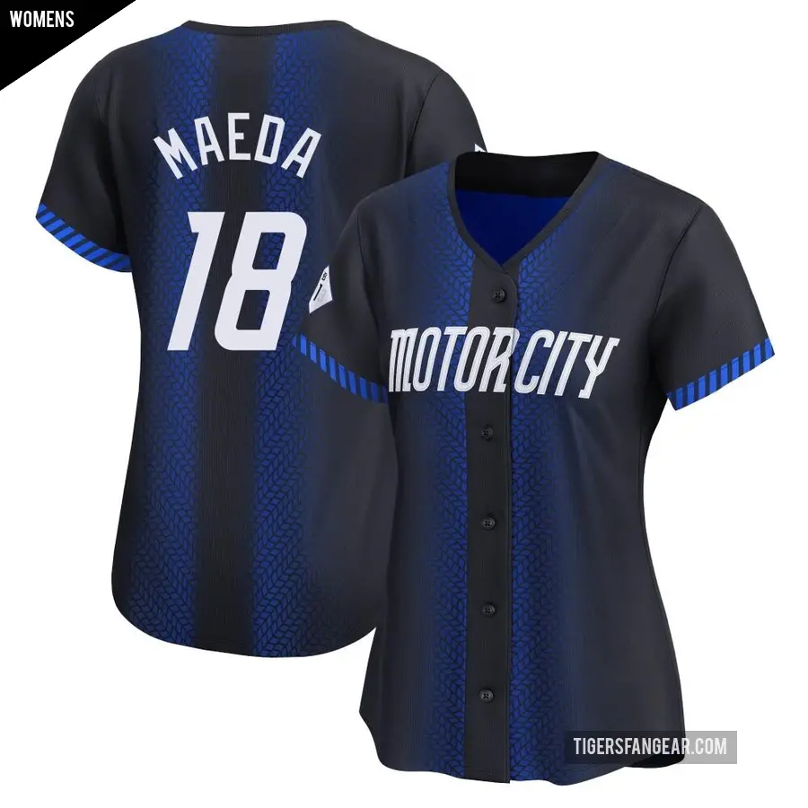 Women's Detroit Tigers ＃18 Kenta Maeda Limited Blue 2024 City Connect Jersey