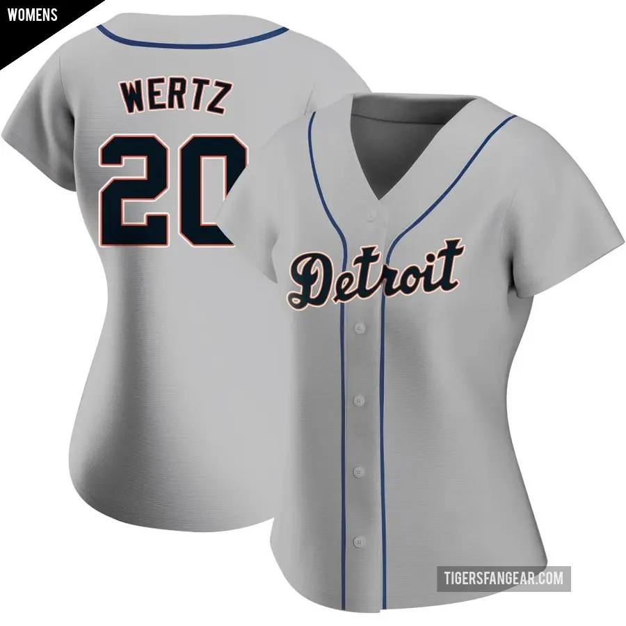 Women's Detroit Tigers ＃20 Vic Wertz Authentic Gray Road Jersey