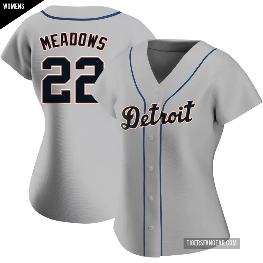 Women's Detroit Tigers ＃22 Parker Meadows Authentic Gray Road Jersey