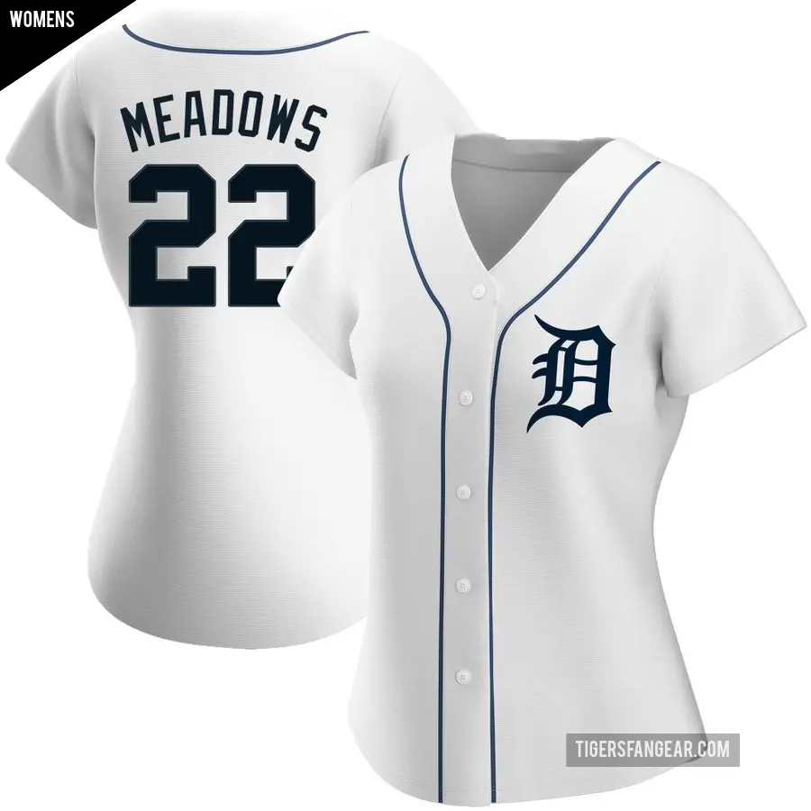 Women's Detroit Tigers ＃22 Parker Meadows Authentic White Home Jersey