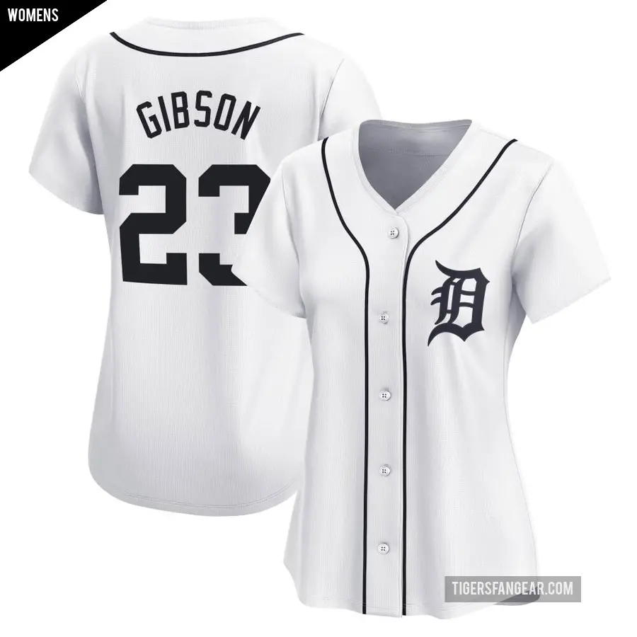 Women's Detroit Tigers ＃23 Kirk Gibson Limited White Home Jersey