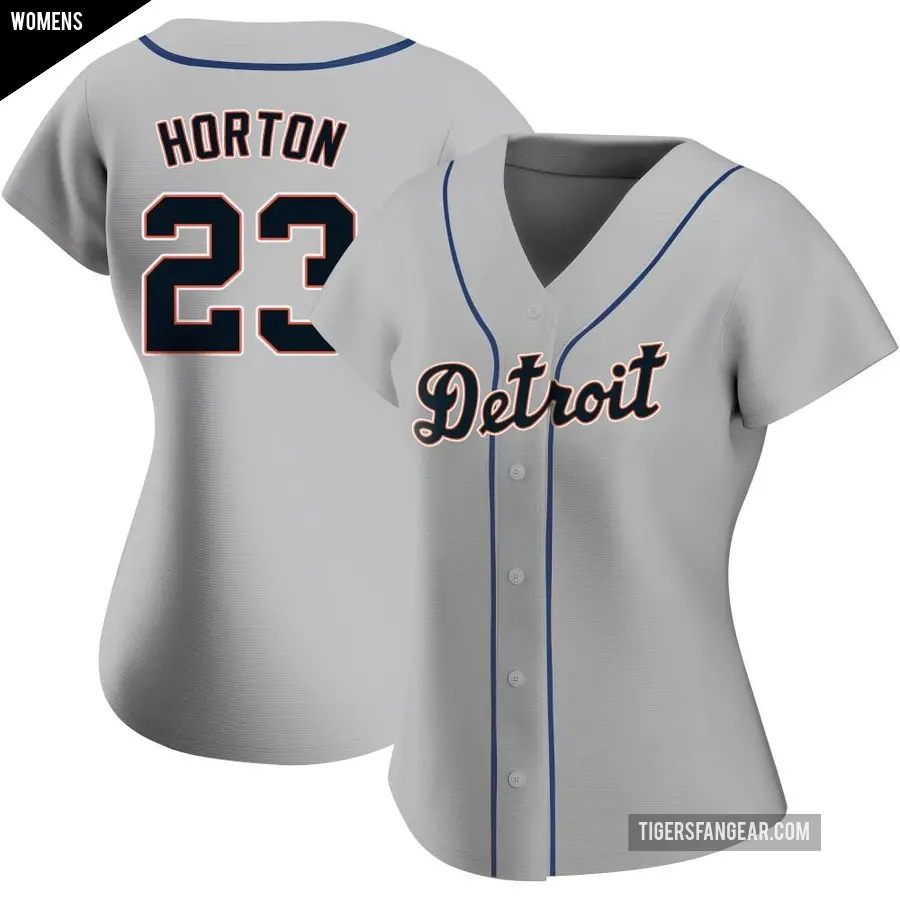 Women's Detroit Tigers ＃23 Willie Horton Authentic Gray Road Jersey