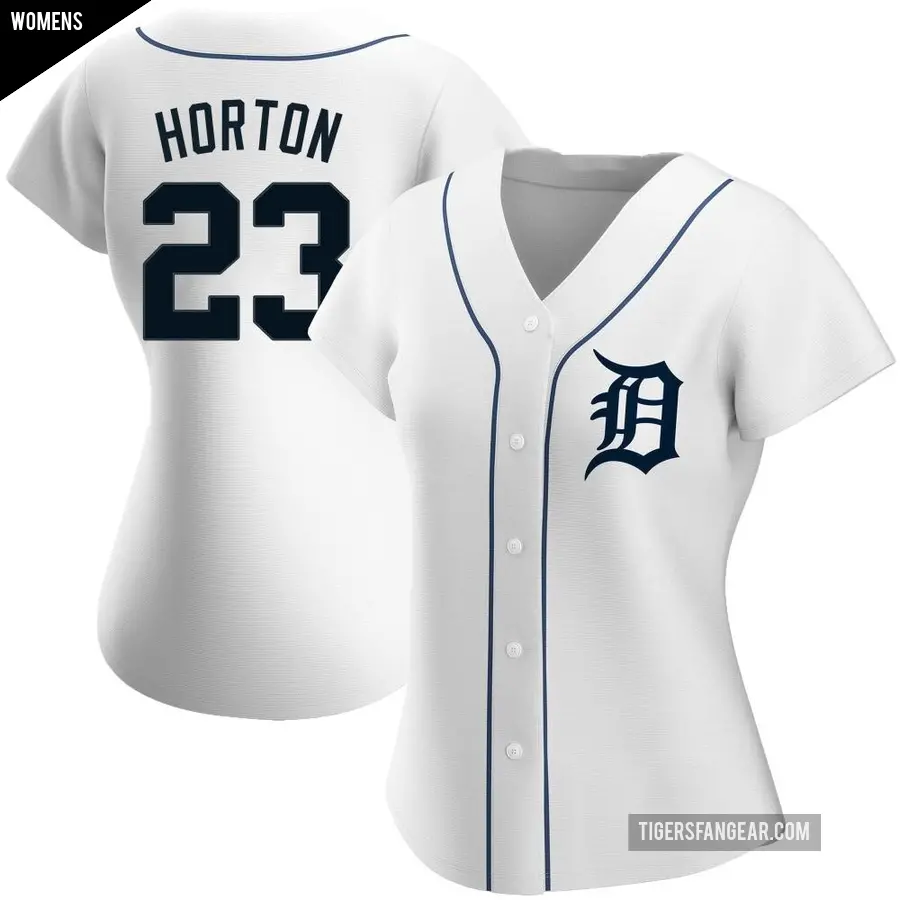 Women's Detroit Tigers ＃23 Willie Horton Authentic White Home Jersey