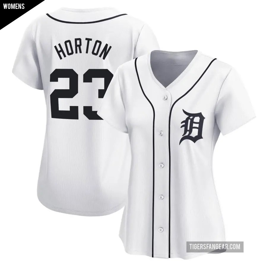 Women's Detroit Tigers ＃23 Willie Horton Limited White Home Jersey