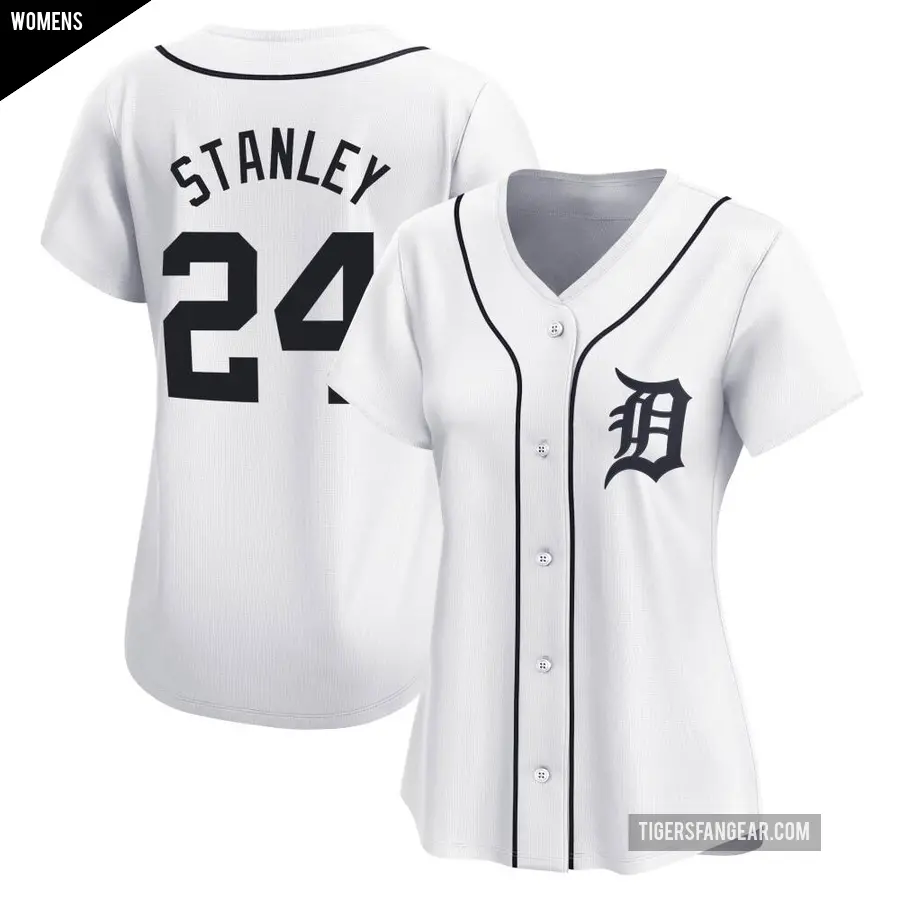 Women's Detroit Tigers ＃24 Mickey Stanley Limited White Home Jersey