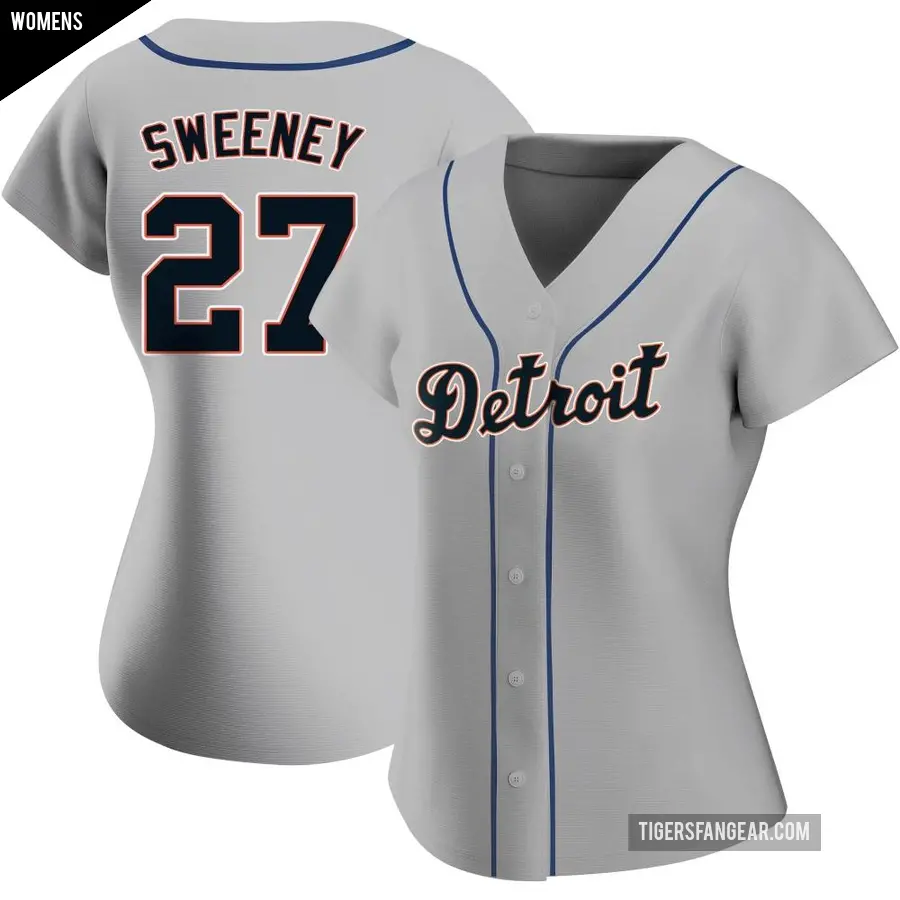 Women's Detroit Tigers ＃27 Trey Sweeney Replica Gray Road Jersey