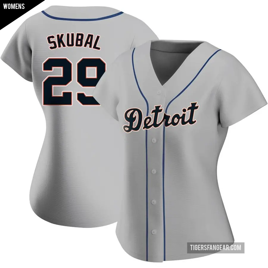 Women's Detroit Tigers ＃29 Tarik Skubal Authentic Gray Road Jersey