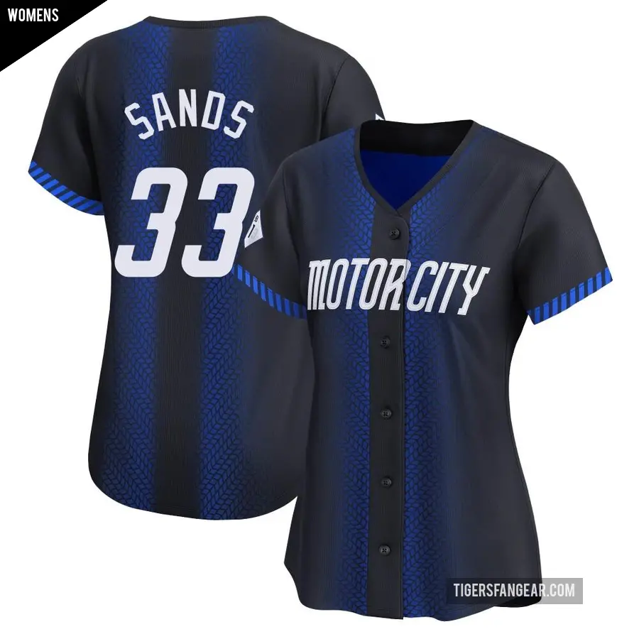 Women's Detroit Tigers ＃33 Donny Sands Limited Blue 2024 City Connect Jersey