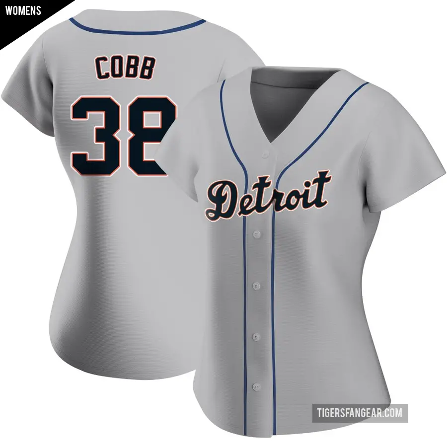 Women's Detroit Tigers ＃38 Alex Cobb Authentic Gray Road Jersey