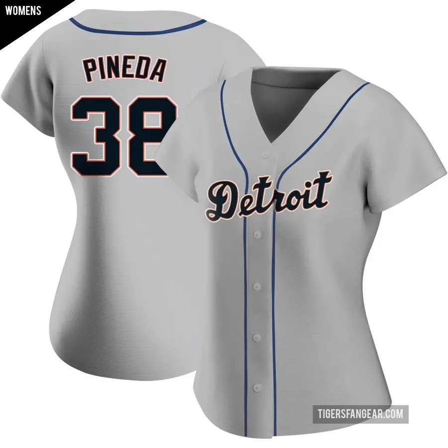 Women's Detroit Tigers ＃38 Michael Pineda Authentic Gray Road Jersey