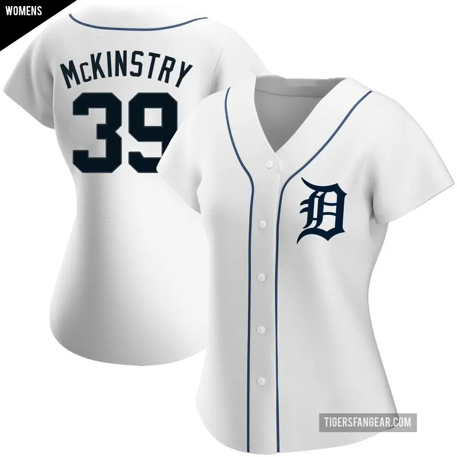 Women's Detroit Tigers ＃39 Zach McKinstry Authentic White Home Jersey