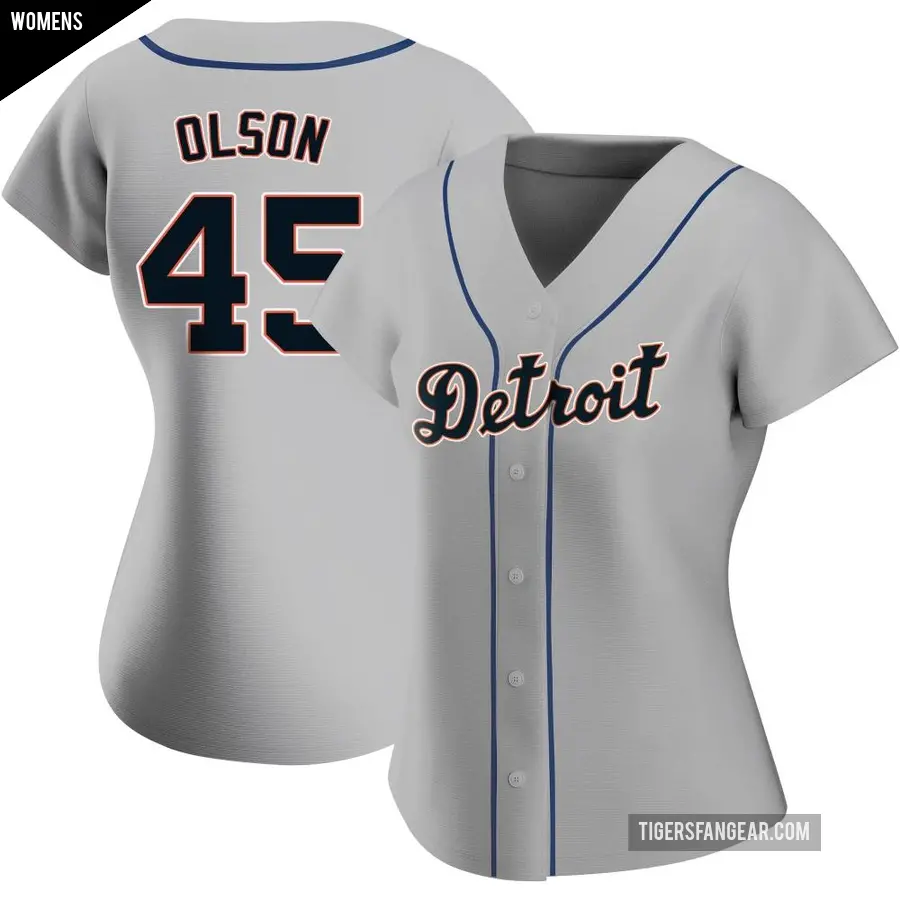 Women's Detroit Tigers ＃45 Reese Olson Authentic Gray Road Jersey