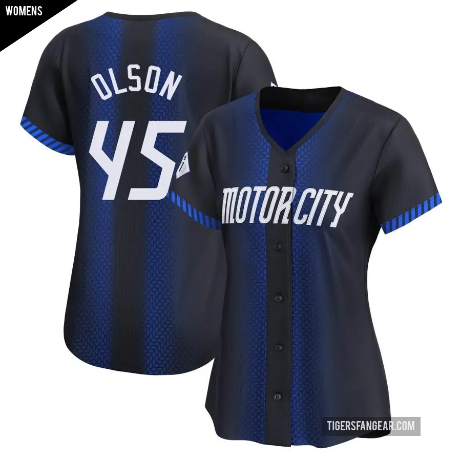 Women's Detroit Tigers ＃45 Reese Olson Limited Blue 2024 City Connect Jersey