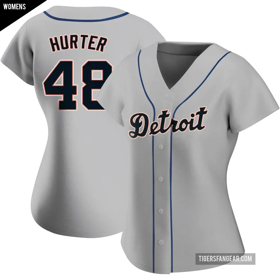 Women's Detroit Tigers ＃48 Brant Hurter Authentic Gray Road Jersey