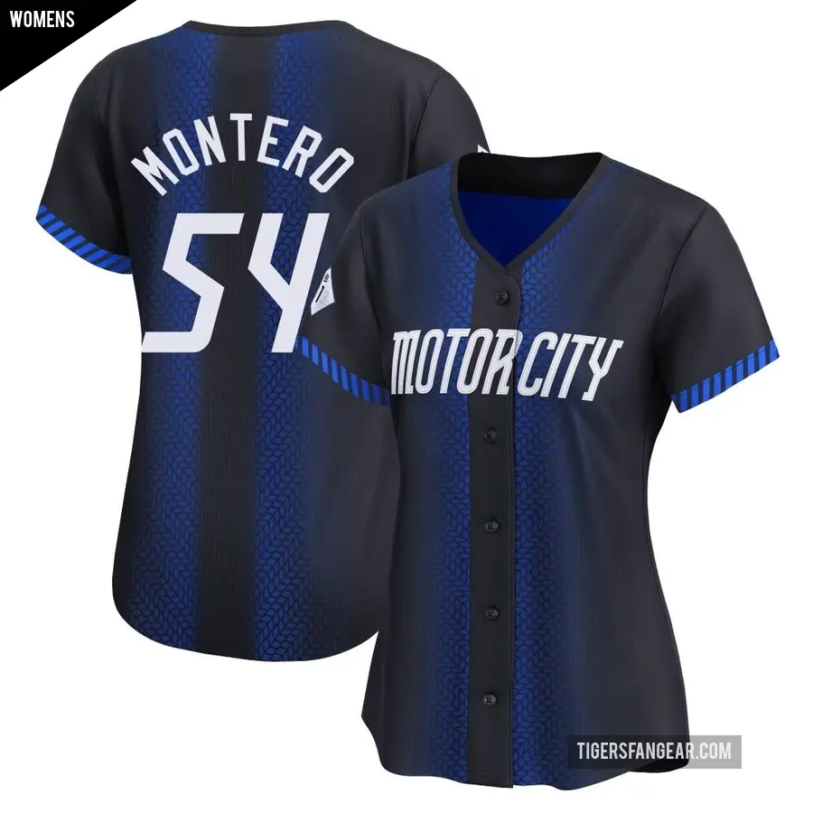 Women's Detroit Tigers ＃54 Keider Montero Limited Blue 2024 City Connect Jersey