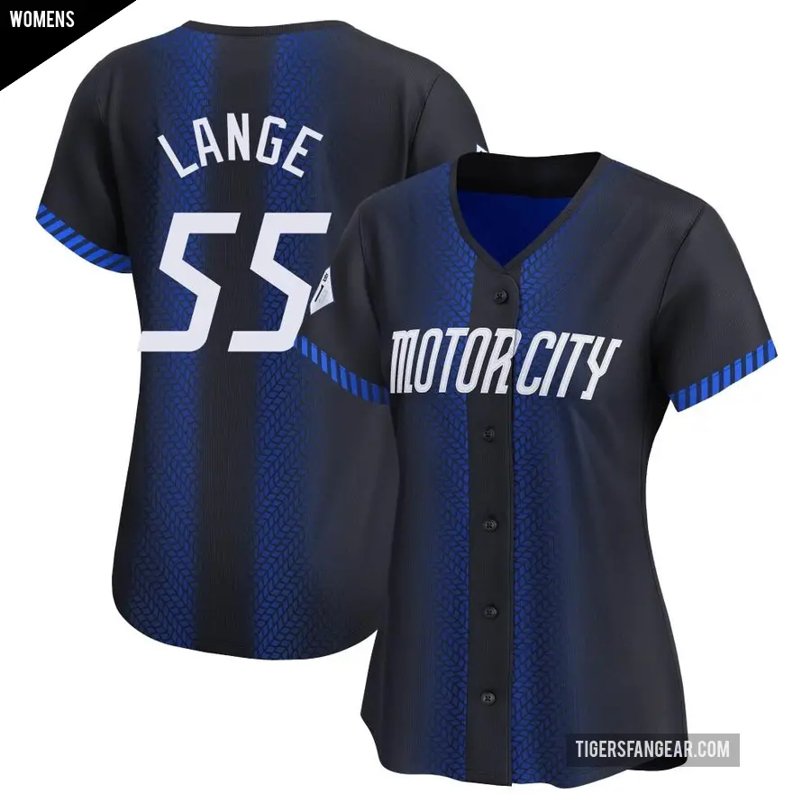 Women's Detroit Tigers ＃55 Alex Lange Limited Blue 2024 City Connect Jersey