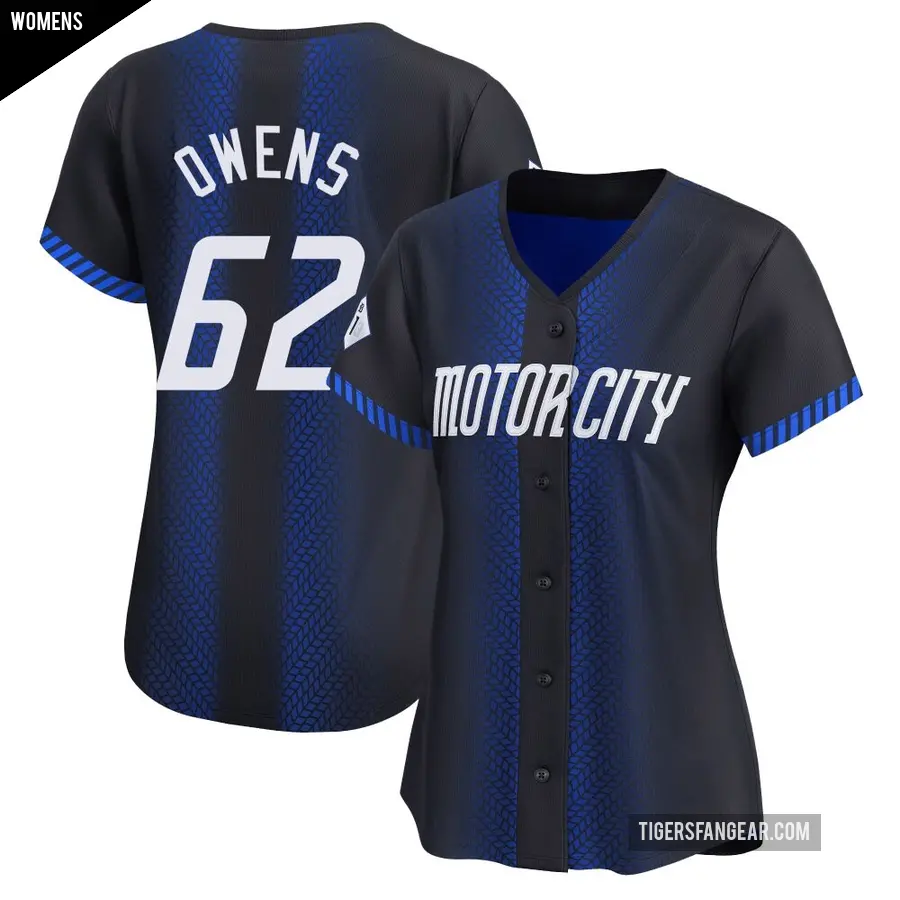 Women's Detroit Tigers ＃62 Tyler Owens Limited Blue 2024 City Connect Jersey