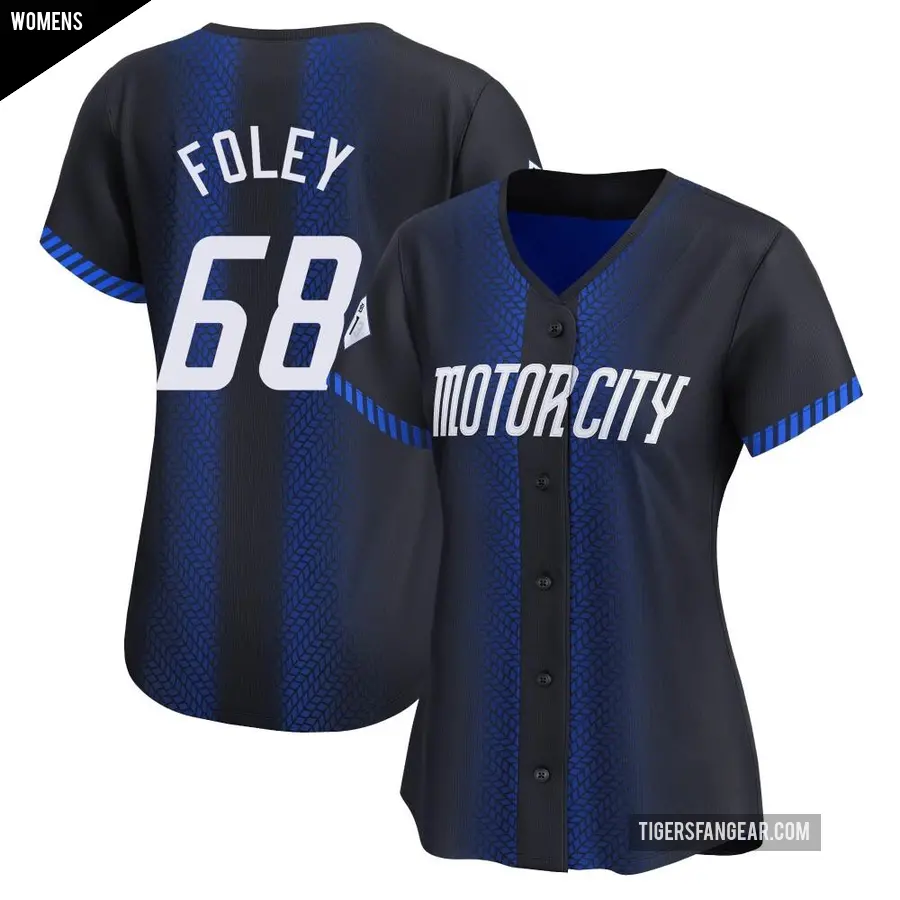 Women's Detroit Tigers ＃68 Jason Foley Limited Blue 2024 City Connect Jersey