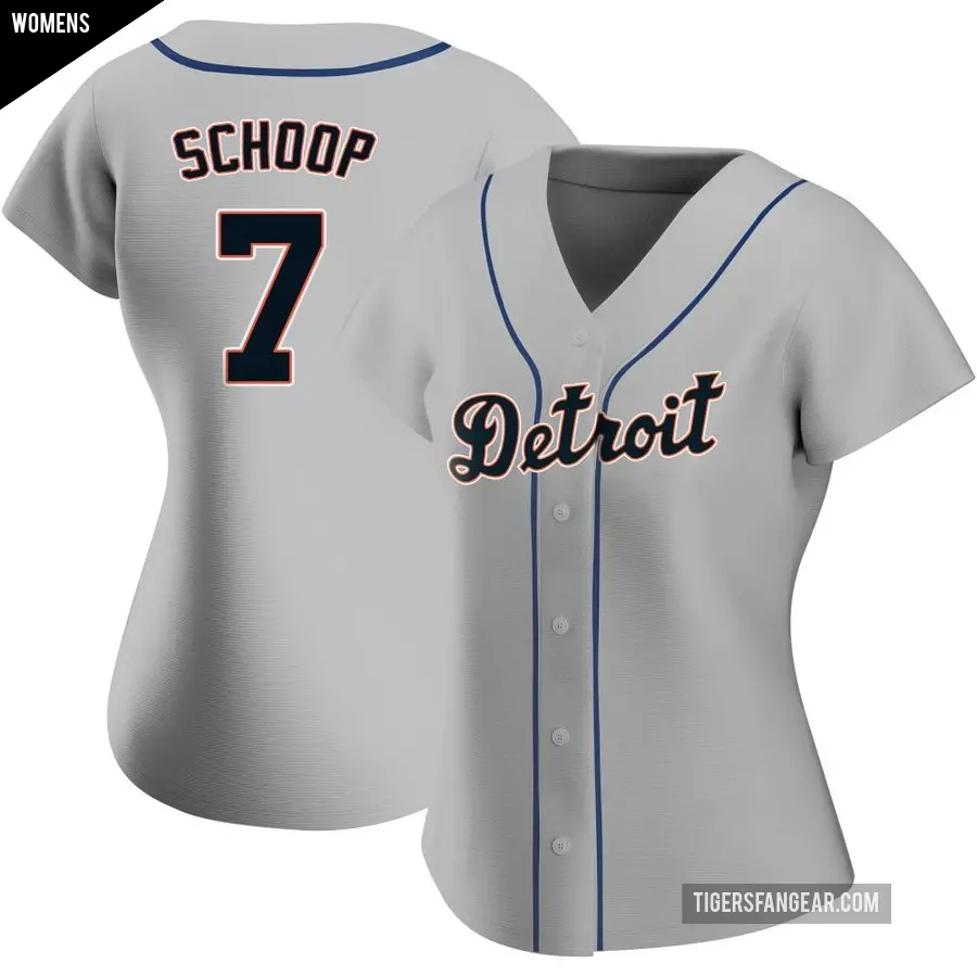 Women's Detroit Tigers ＃7 Jonathan Schoop Authentic Gray Road Jersey