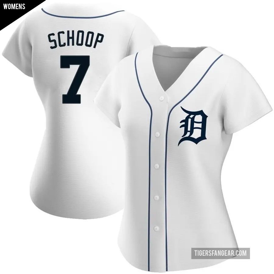 Women's Detroit Tigers ＃7 Jonathan Schoop Authentic White Home Jersey