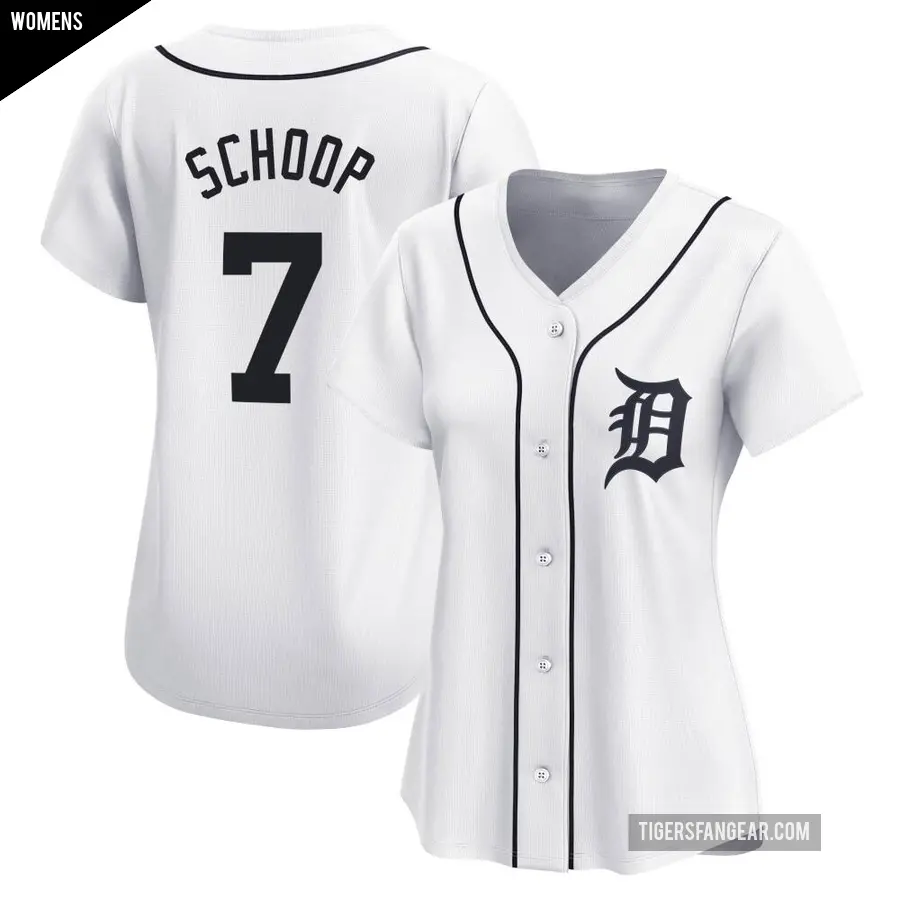 Women's Detroit Tigers ＃7 Jonathan Schoop Limited White Home Jersey