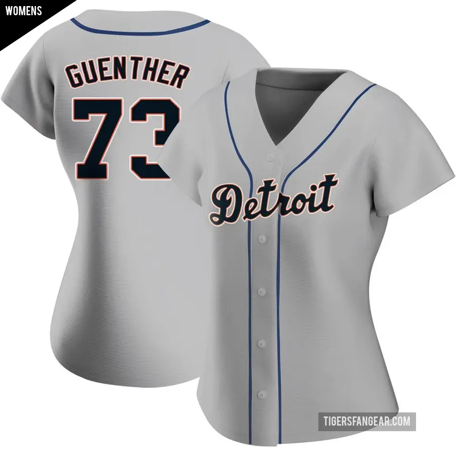 Women's Detroit Tigers ＃73 Sean Guenther Authentic Gray Road Jersey