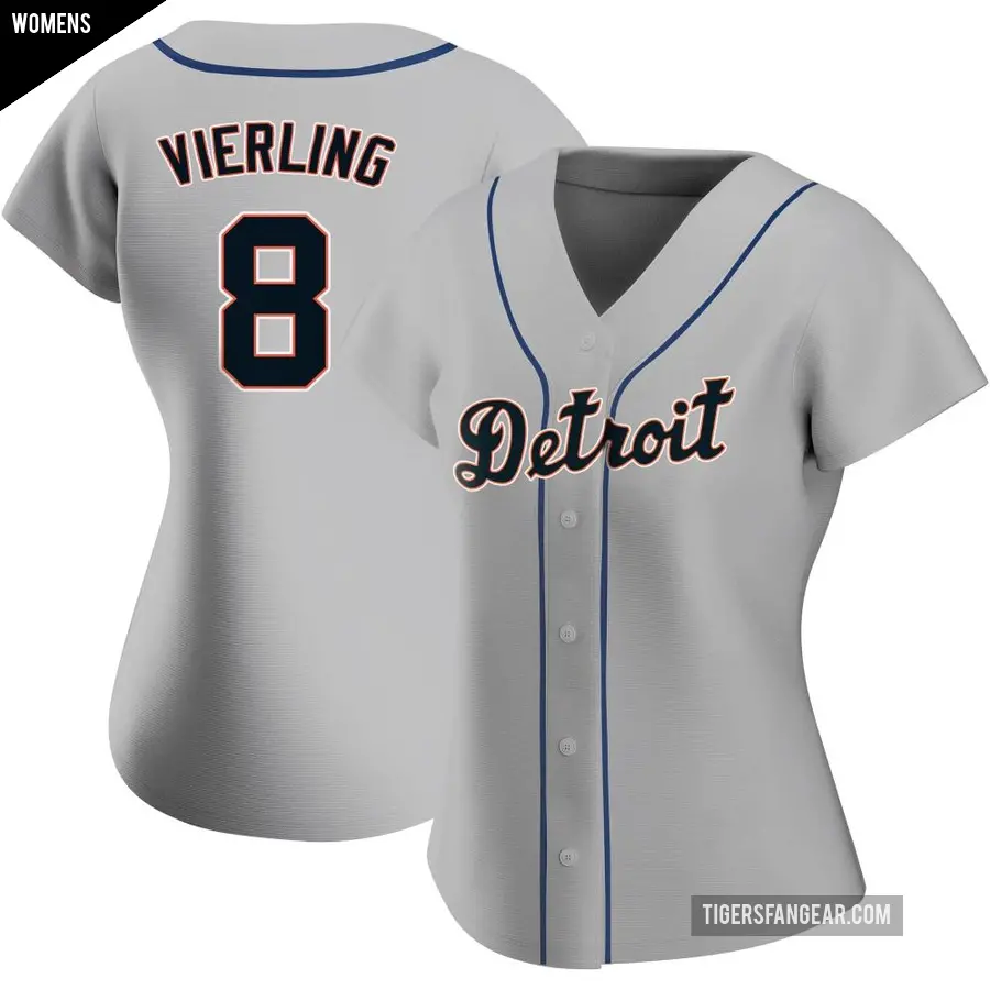 Women's Detroit Tigers ＃8 Matt Vierling Authentic Gray Road Jersey