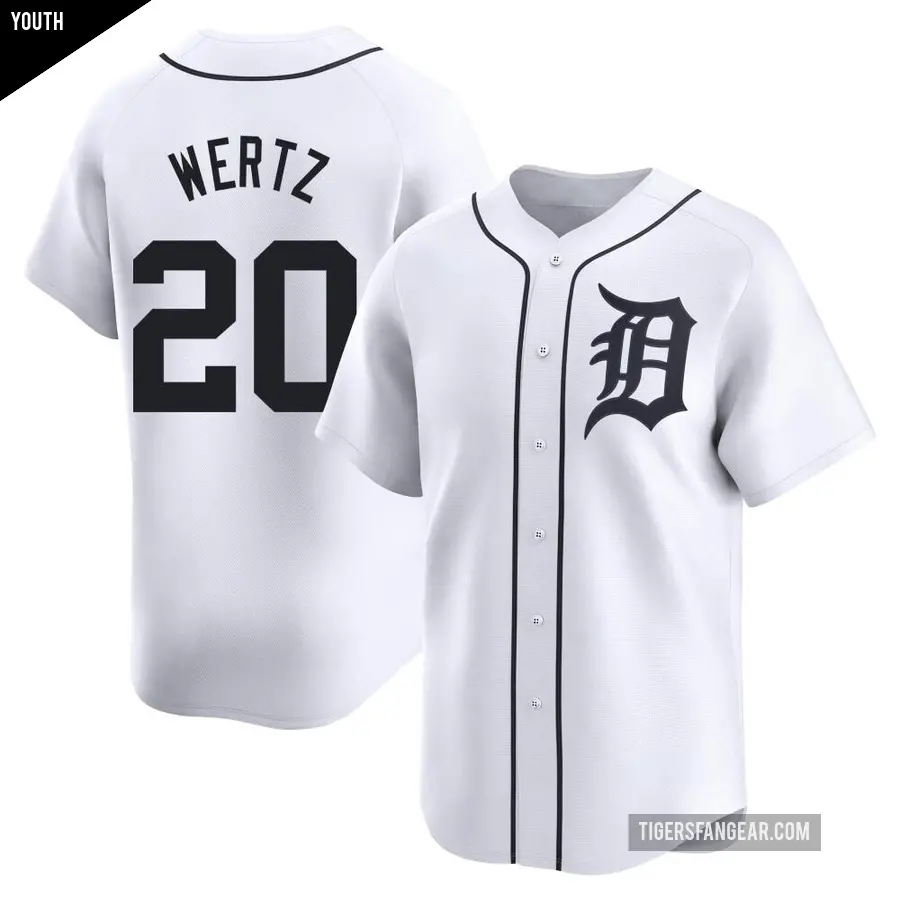 Youth Detroit Tigers ＃20 Vic Wertz Limited White Home Jersey