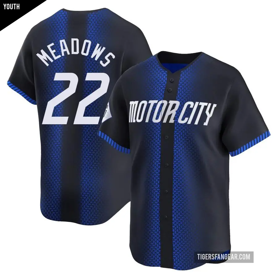 Youth Detroit Tigers ＃22 Parker Meadows Limited Blue 2024 City Connect Jersey