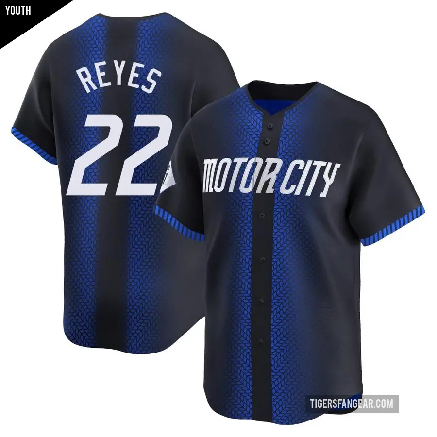 Youth Detroit Tigers ＃22 Victor Reyes Limited Blue 2024 City Connect Jersey