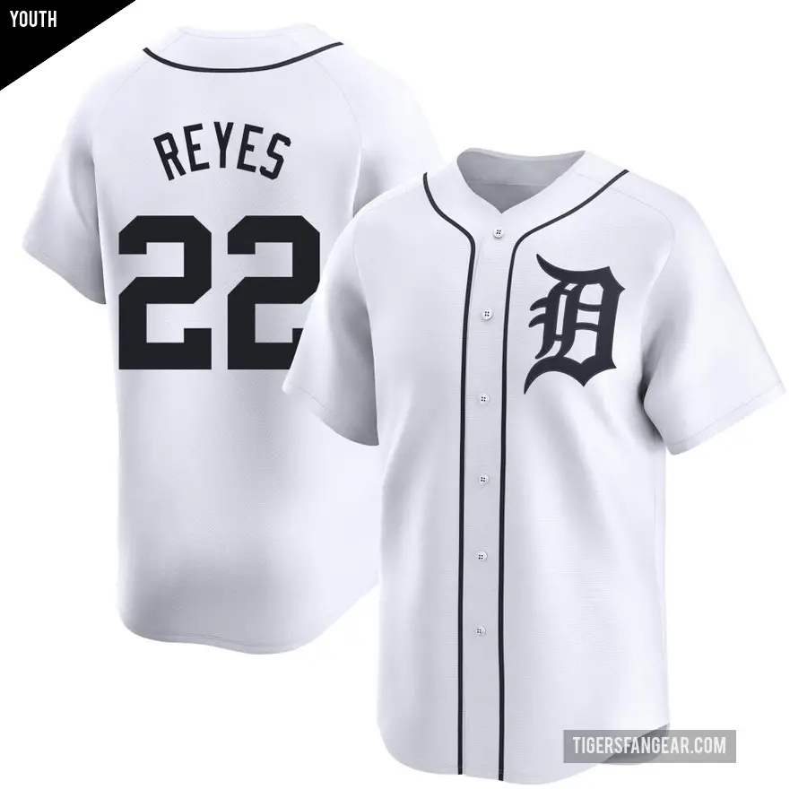 Youth Detroit Tigers ＃22 Victor Reyes Limited White Home Jersey