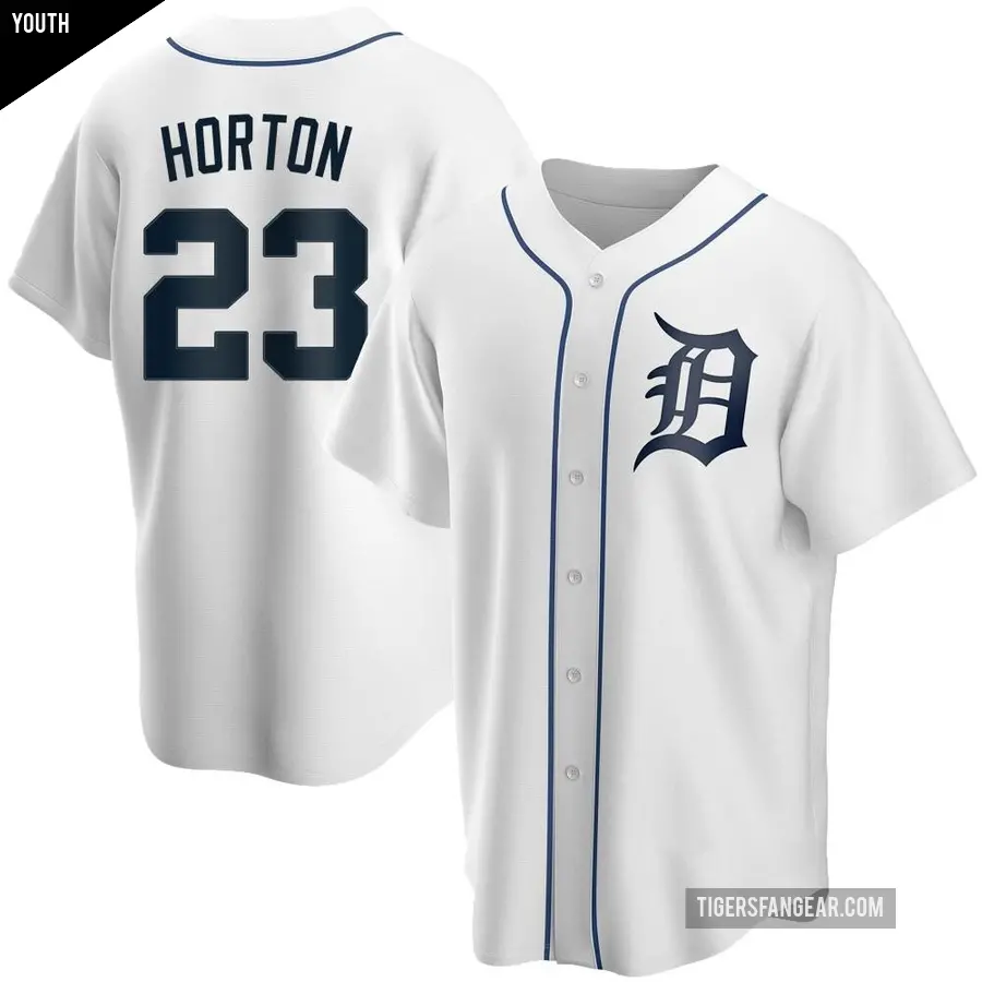 Youth Detroit Tigers ＃23 Willie Horton Replica White Home Jersey