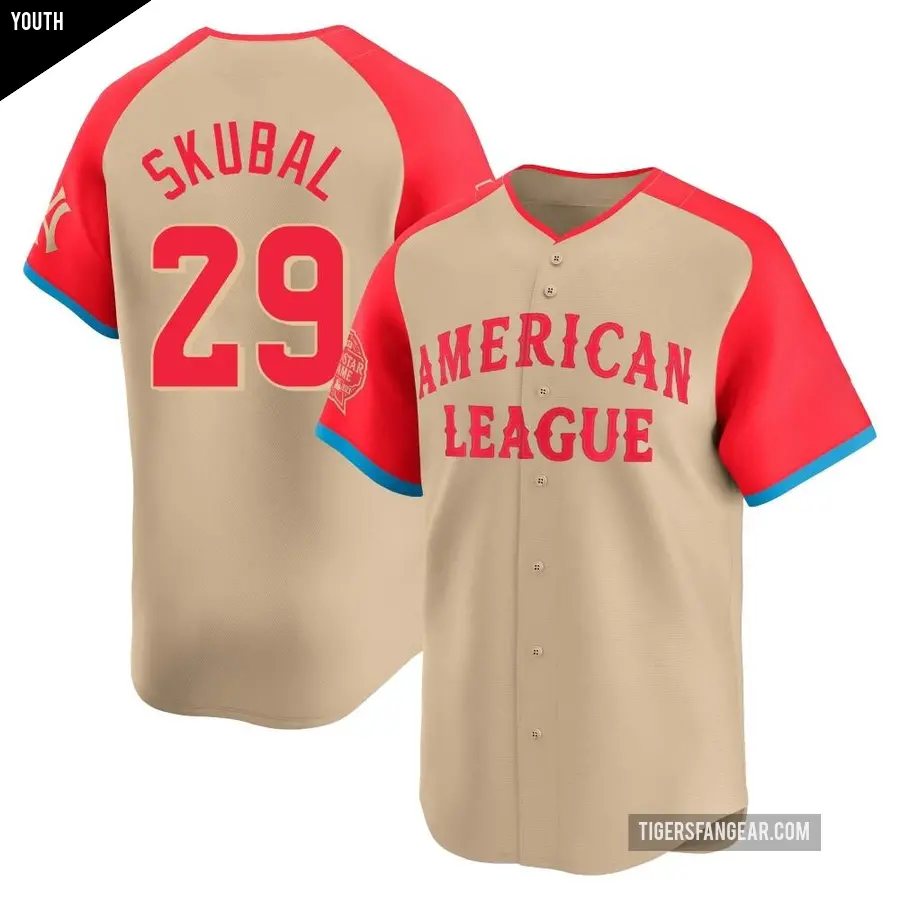 Youth Detroit Tigers ＃29 Tarik Skubal Limited Cream American League 2024 All-Star Game Jersey