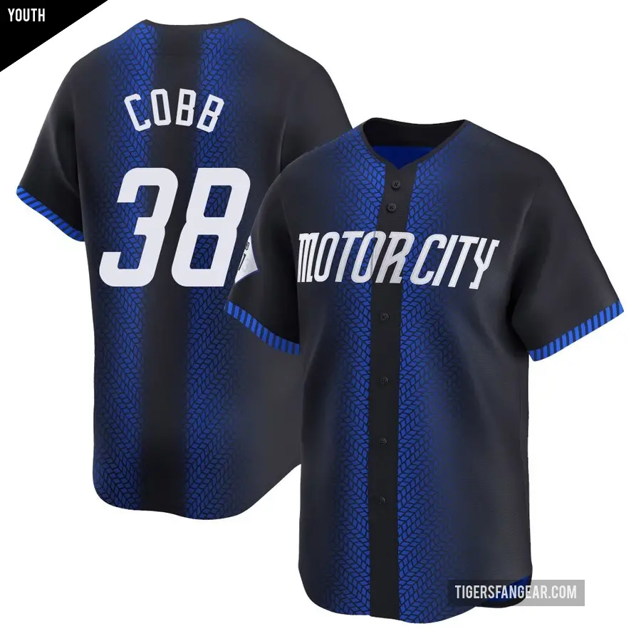 Youth Detroit Tigers ＃38 Alex Cobb Limited Blue 2024 City Connect Jersey