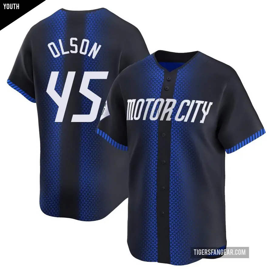 Youth Detroit Tigers ＃45 Reese Olson Limited Blue 2024 City Connect Jersey