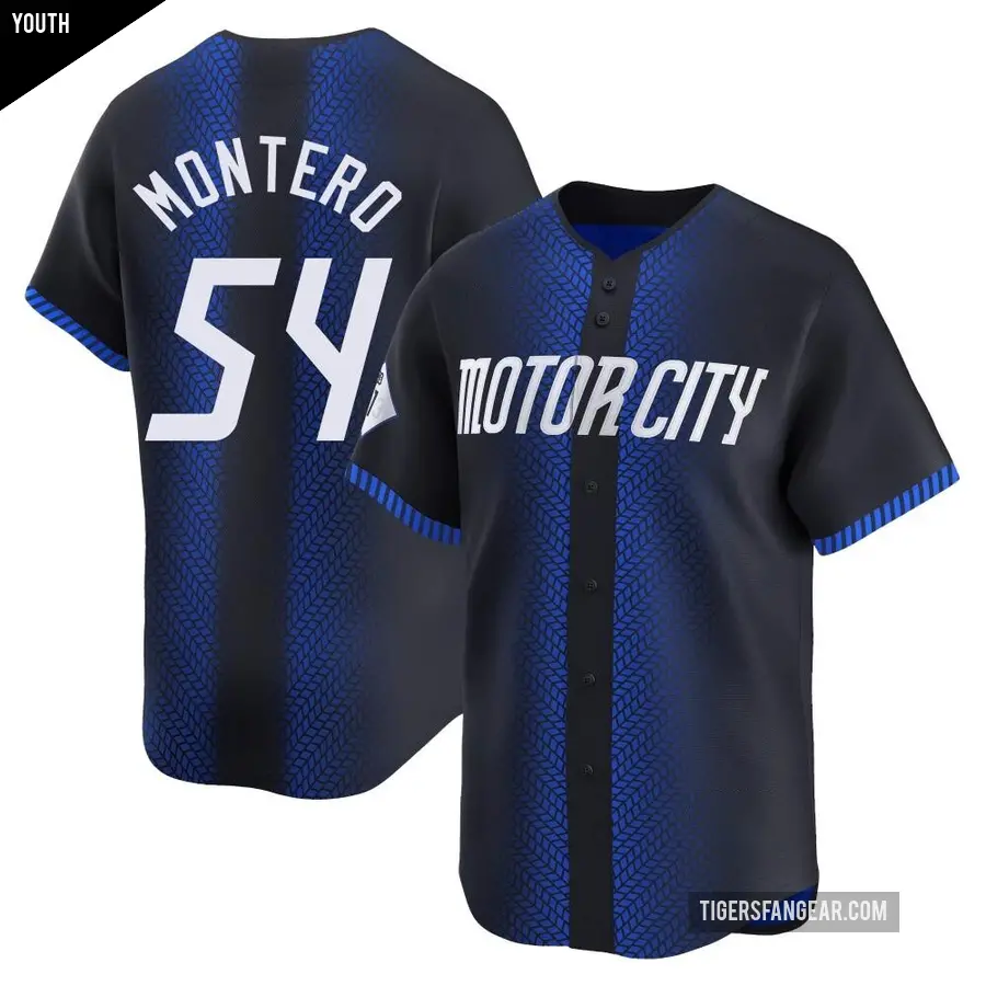 Youth Detroit Tigers ＃54 Keider Montero Limited Blue 2024 City Connect Jersey