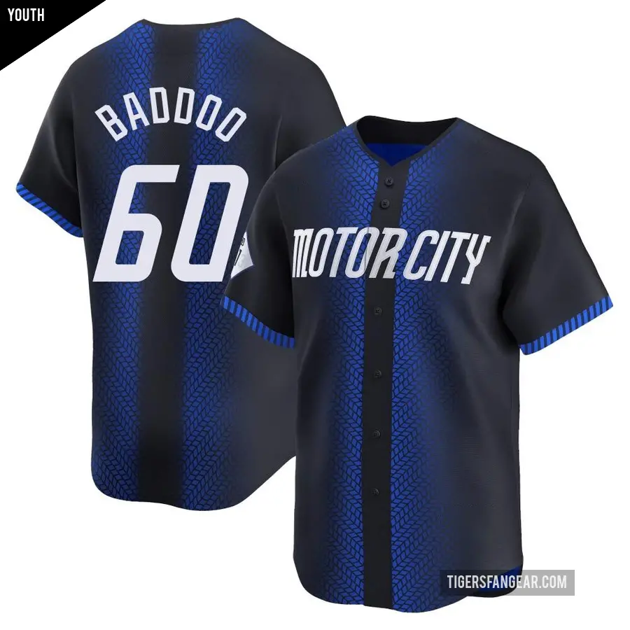 Youth Detroit Tigers ＃60 Akil Baddoo Limited Blue 2024 City Connect Jersey