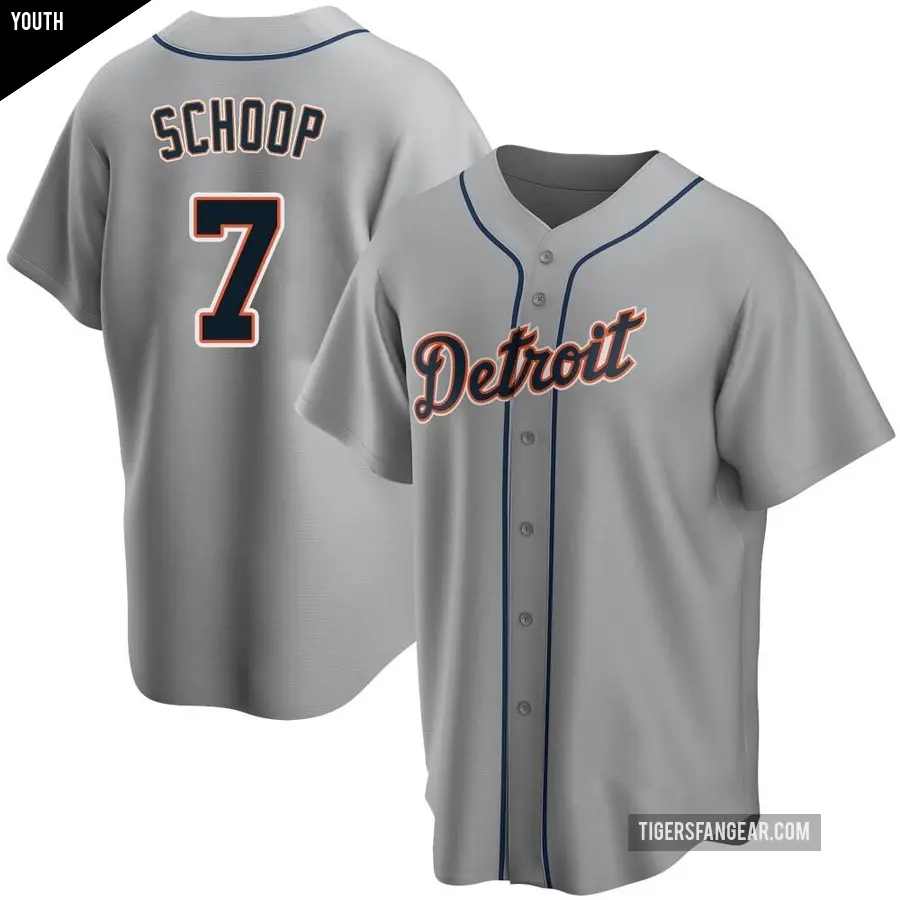 Youth Detroit Tigers ＃7 Jonathan Schoop Replica Gray Road Jersey