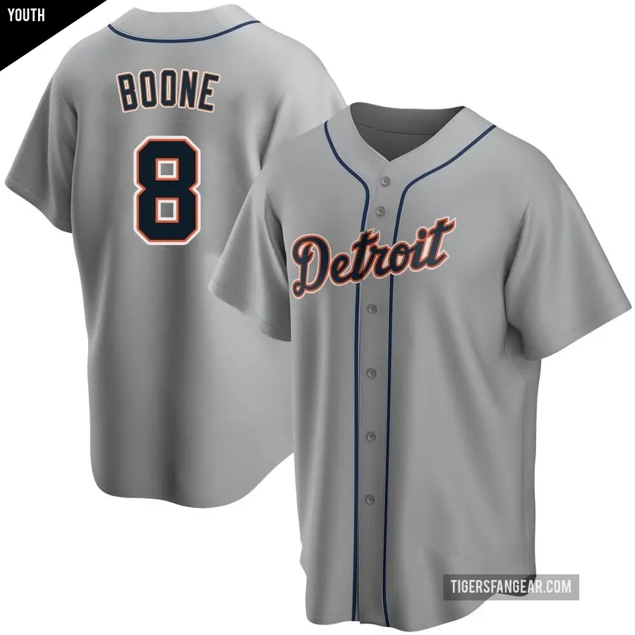 Youth Detroit Tigers ＃8 Ray Boone Replica Gray Road Jersey